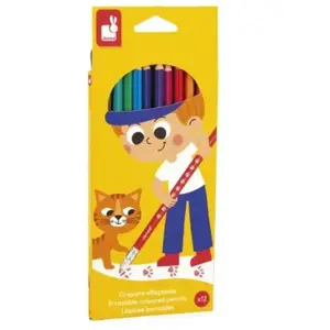 Janod Lot de 12 crayons effaçables pas cher