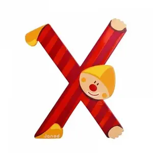 JANOD Lettre décorative clown en bois - X pas cher