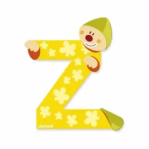 JANOD Lettre décorative Clown Z en bois pas cher
