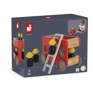 Jouet en bois Janod Bolid Camion de pompiers pas cher