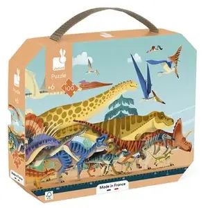 Puzzle 100 pièces Janod Panoramique Dino pas cher