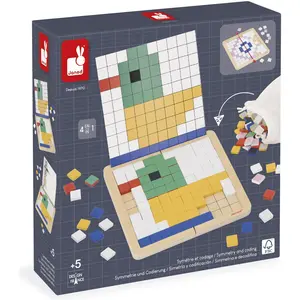 Janod Pädagogik - Holzmosaik Symmetrie und Codesprache - 210d pas cher