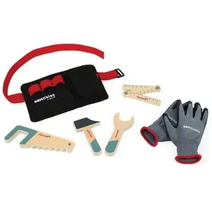 Janod Ceinture Outils avec Gants Brico'Kids - Jouet d'Imitation Bricolage en Bois - Dès 3 ans pas cher