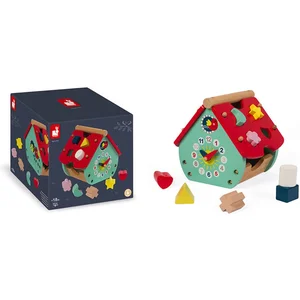 JANOD - Maison à formes Baby Forest (bois) - Jouet éducatif - Rouge - Dès 18 Mois pas cher