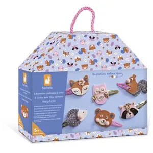 Jeu créatif Janod 6 Barrettes pailletées à créer Pretty Forest pas cher