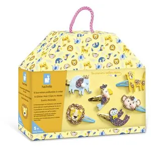 Janod Jeu créatif 6 Barrettes pailletées à créer Exotic Animals pas cher