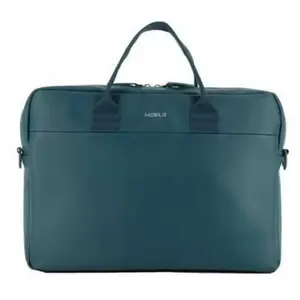 MOBILIS Sacoche pour Ordinateur Portable 11-14", Sac à Bandoulière PC/Tablette, Compatible MacBook 13", Aspect Cuir, Bleu Prusse pas cher