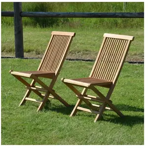 TECK'ATTITUDE Chaises de jardin pliantes en teck massif Java (lot de 2) pas cher