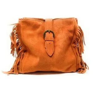 Sac à main - OH MY BAG - Cheyenne - Cuir nubuck et daim - Bandoulière - OrangeVendu parcdiscount