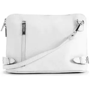 Sac à main bandoulière - OH MY BAG - Modèle Mia - Cuir grainé - Blanc - 26x18x10 cm pas cher
