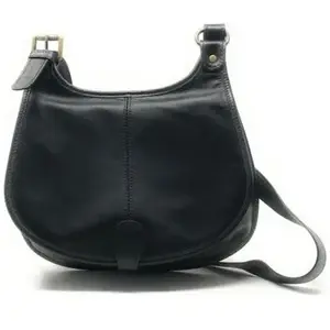 Sac à Main en CUIR grainé - Marque M - Noir - Bandoulière réglable - Dimensions : L 30 x H 25 x P 7 cmVendu parcdiscount