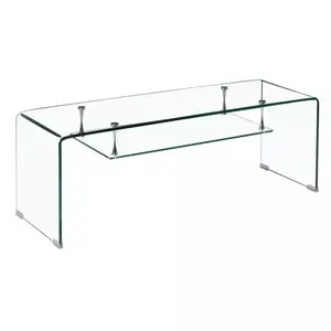 Meuble TV en verre transparent étagère suspendue style épurée - ICE pas cher