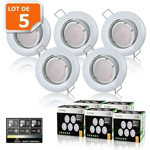 Spot LED Dimmable 7W Blanc Neutre Orientable - LAMPESECOENERGIE - GU10... pas cher