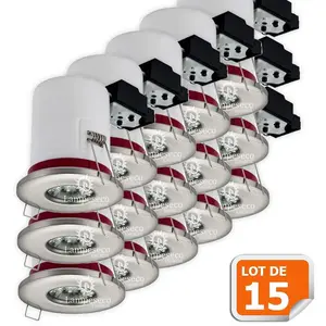 LAMPESECOENERGIE Support de spot BBC Etanche IP65 Inox 87mm avec douille GU10 automatiq... pas cher