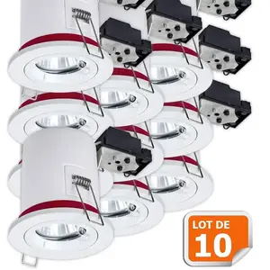 Spot BBC Orientable diametre 100mm avec douille GU10 automatique - LAMPESECOENERGIE - ref. 802 pas cher