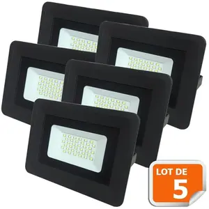 Projecteur LED Noir 30W IP65 Extra Plat - LAMPESECOENERGIE - Extérieur...Vendu parcdiscount