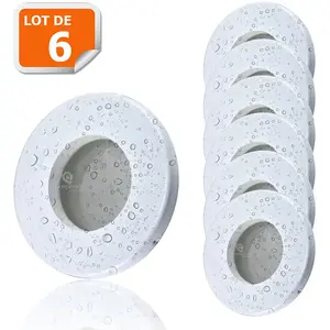 Spots LED Encastrables Blanc Etanche IP44 - LAMPESECOENERGIE - 6X - 5W - GU10 - Halogène - Encastrable pas cher