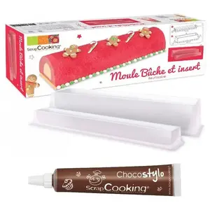 Moule à Bûche de Noël - SCRAPCOOKING - Avec Insert - Stylo Chocolat Of... pas cher