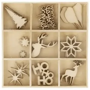 Artemio Coffret de 27 mini décorations en bois de NoëlVendu parrakuten