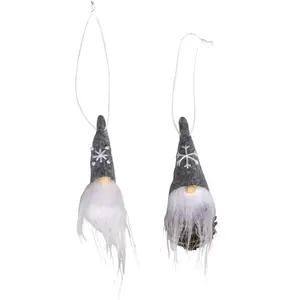 Lutin gris - Décoration de sapin de Noël - 10 cm pas cher