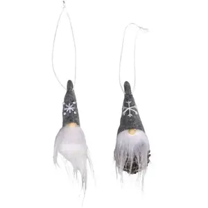 Lutin blanc - Décoration de sapin de Noël - 10 cm pas cher