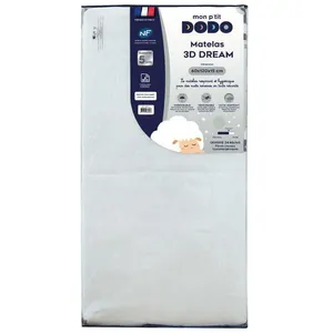 MON P'TIT DODO - Matelas 3D dream ultra respirant et ventilé 70x140 cm Blanc/Anthracite
