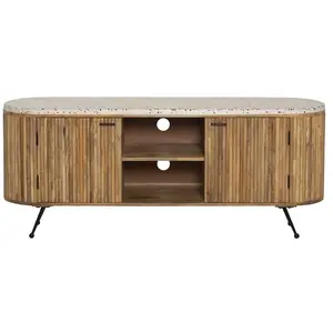 Meuble TV en bois de manguier et terrazzo Ambrine pas cher