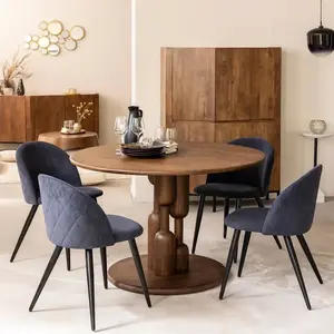 Table à manger ronde en bois de manguier Zola pas cher
