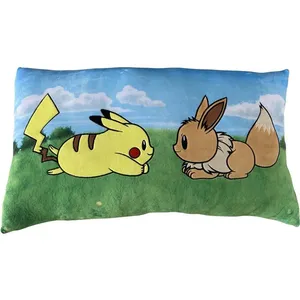 Lyo, Coussin décoratif, Pokemon - Pikachu & Evoli (40 x 40 cm) pas cher