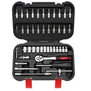 OC PRO MALLETTE JEU DE DOUILLES, OUTILLAGE A MAIN 46 PIECES BGS DIY pas cher