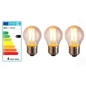 GREENSENSATION Lot de 3 Ampoules vintage LED G45 E27 style bulb edisson - Blanc - 4W - Intérieur pas cher