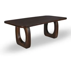 Drawer Sinjai - Table à manger 8 personnes en bois massif - Bois foncé pas cher