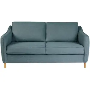DRAWER Vornay - Canapé convertible express 2 places en tissu - Bleu pétrole pas cher