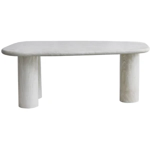 Drawer Rhodes - Table à manger 6 personnes en effet travertin - Beige pas cher