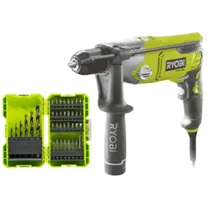 Pack RYOBI Perceuse à percussion RPD1200-K - 1200W - Coffret de 38 accessoires - RAK38SDD pas cher