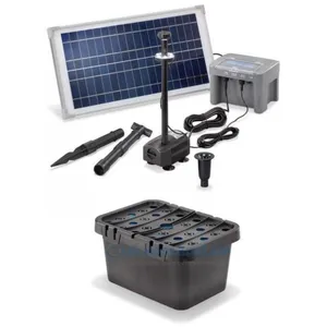 ESOTEC Kit pompe solaire Fountain Pro 500 l/h 15W avec système batterie 12V anneau Led et filtre pas cher