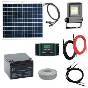 Kit eclairage solaire panneau ou enseigne programmable 50W-10W