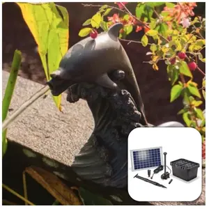 Fontaine - Dauphin - 600 l/h - Kit complet pompe - Solaire - Plastique... pas cher