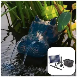 Fontaine solaire Hippopotame 600 l/h maxi pas cher