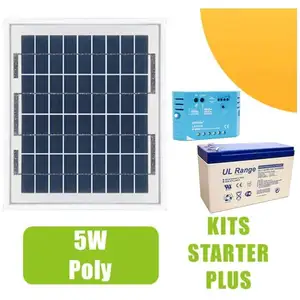 OHM-EASY Kit panneau solaire 5W 12V avec régulateur 5A et batterieVendu paramazon