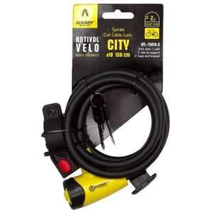 AUVRAY - Antivol Vélo Spirale ø10mm - Longueur 150 cm Avec Support