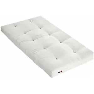 Matelas futon écru en coton 90x190 - Naturel - Garantie 5 ans - Terre de Nuit pas cher