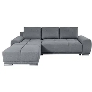 LOUNGITUDE Canapé d'angle convertible CABELLO en tissu gris avec coffr... pas cher