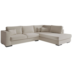 LOUNGITUDE Canapé d'angle BELAMI en tissu - Beige - Angle Droit - 5 places - LOUN... pas cher
