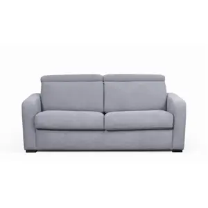 LOUNGITUDE Canapé Convertible Express 3 places CAMILA en Tissu Gris Cl... pas cher