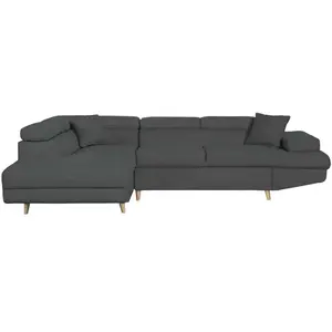 Canapé d'angle gauche convertible RIO Scandinave - LOUNGITUDE - Gris f... pas cher