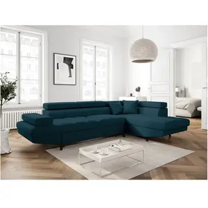 Canapé d'angle convertible RIO Scandinave - LOUNGITUDE - Bleu pétrole ... pas cher