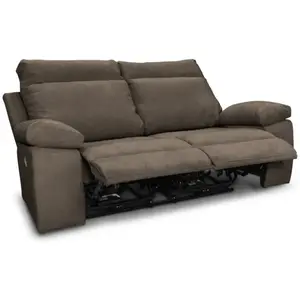 LOUNGITUDE Fauteuil de relaxation électrique HOUDA en tissu - Taupe pas cher