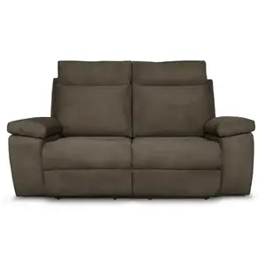Canapé Relaxation Manuel 2 Places en Tissu HOUDA - LOUNGITUDE - Taupe - Confort Moelleux - Design Moderne pas cher