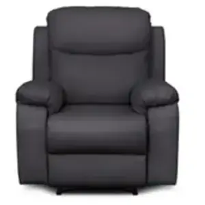 LOUNGITUDE Fauteuil de relaxation manuel BONA en tissu imitation cuir - Gris fonc... pas cher